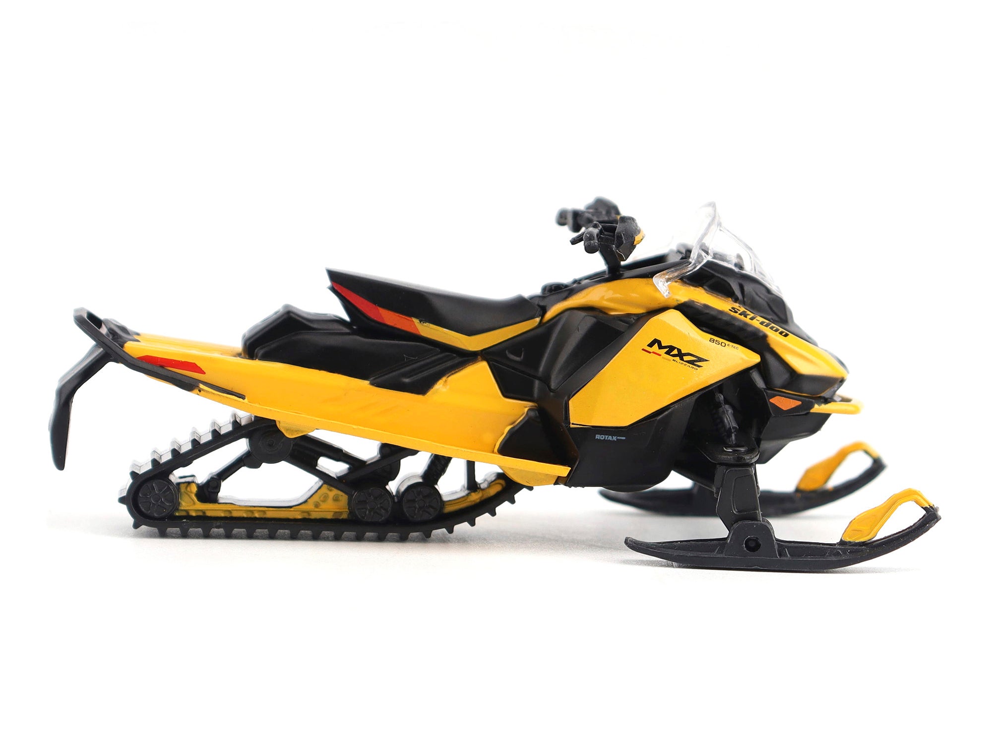 Ski-Doo MXZ Blizzard (Trail Segment) Neo Yellow and Ski-Doo MXZ 120cc (Kid's Model) Neo Yellow Set of 2 Snowmobiles 1/32 Diecast Models by BRP Models - image 4