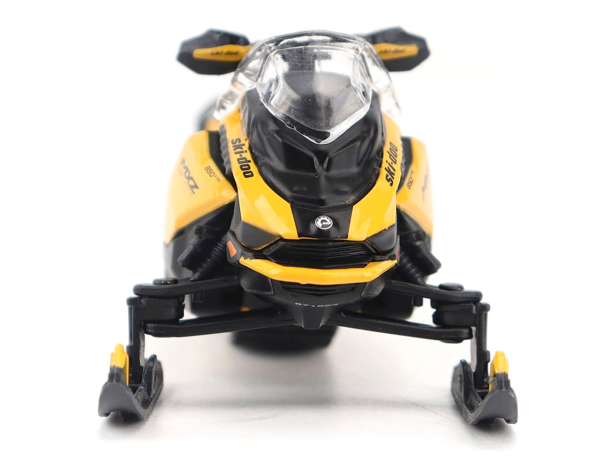 Ski-Doo MXZ Blizzard (Trail Segment) Neo Yellow and Ski-Doo MXZ 120cc (Kid's Model) Neo Yellow Set of 2 Snowmobiles 1/32 Diecast Models by BRP Models - image 2