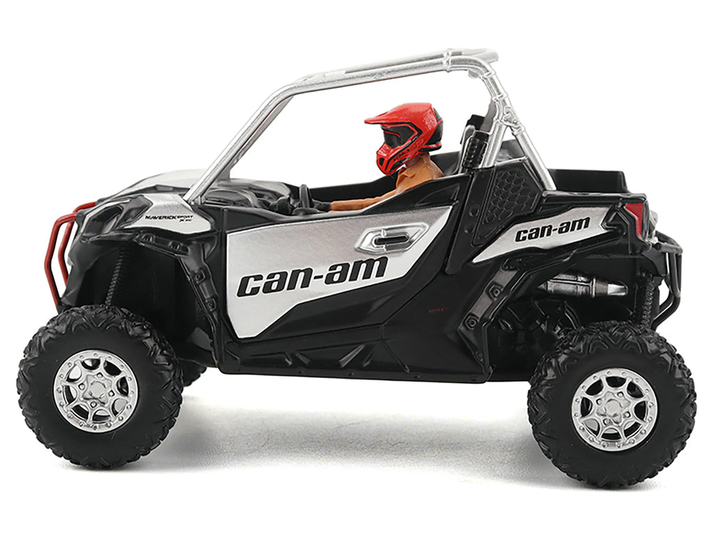 Can-Am Maverick Sport XXC 1000R Silver Metallic and Black with Driver Figure 1/32 Diecast Model by BRP Models - image 2