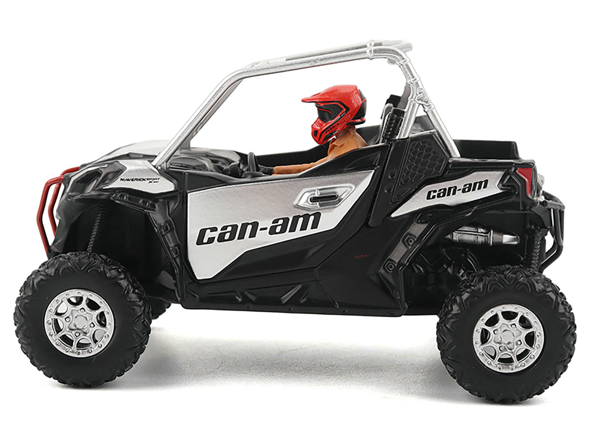 Can-Am Maverick Sport XXC 1000R Silver Metallic and Black with Driver Figure 1/32 Diecast Model by BRP Models - image 2
