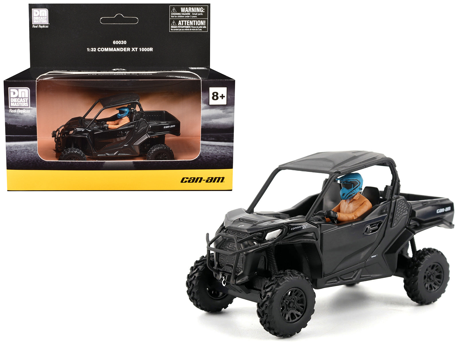Can-Am Commander XT 1000R Matt Black with Driver Figure 1/32 Diecast Model by BRP Models