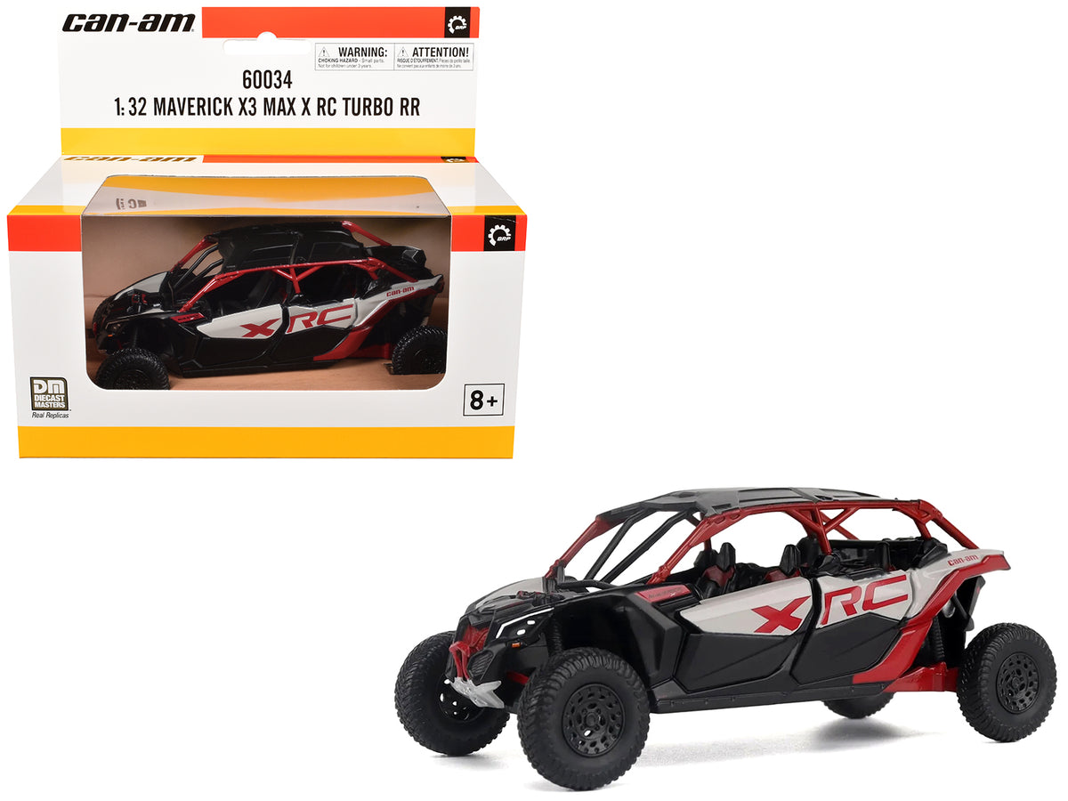 Can-Am Maverick X3 MAX X RC Turbo RR Gray and Red 1/32 Diecast Model by BRP Models