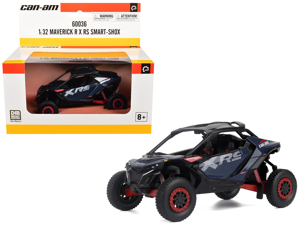 Can-Am Maverick R X RS with Smart-Shox Dark Blue and Red 1/32 Diecast Model by BRP Models