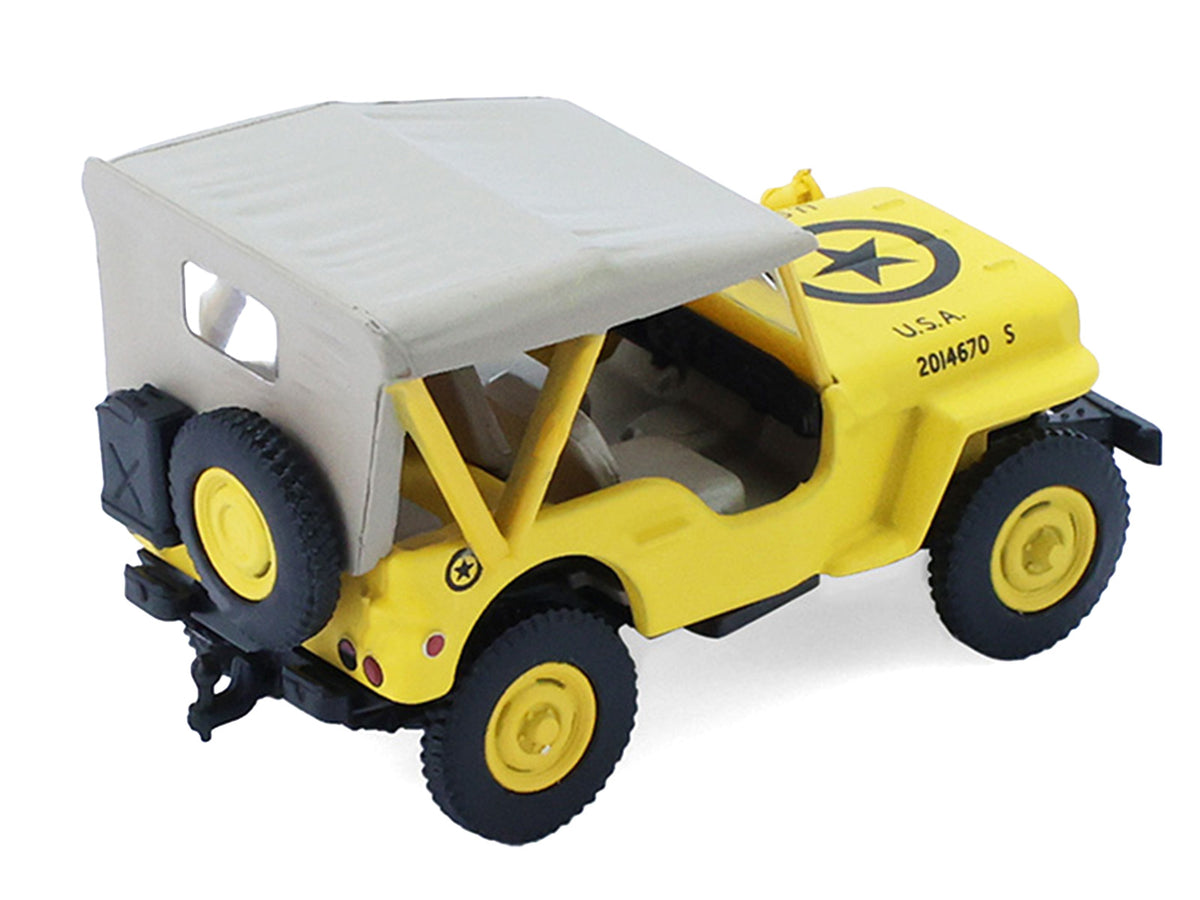 1942 Willys MB Jeep "Control Jeep - U.S. Army Air Forces" Yellow with Beige Top "Battalion 64" Series 6 1/64 Diecast Model Car by Greenlight - image 3