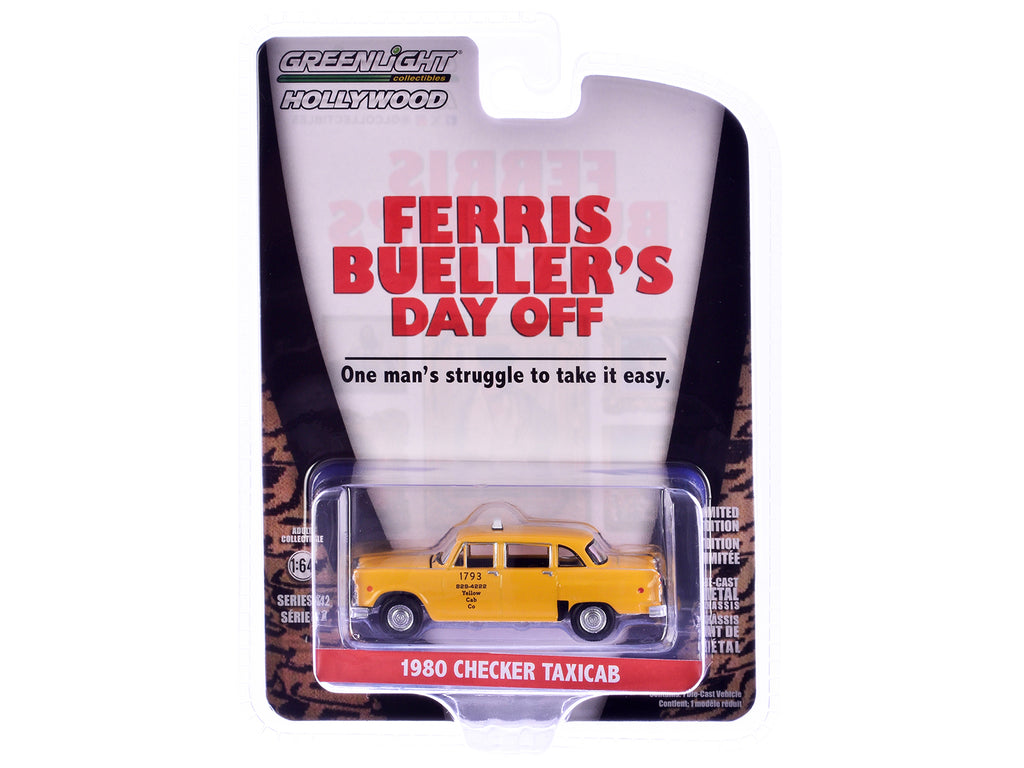 1980 Checker Taxicab "Yellow Cab Co. #1793" Yellow "Ferris Bueller's Day Off" (1986) Movie "Hollywood Series" Release 42 1/64 Diecast Model Car by Greenlight - image 3