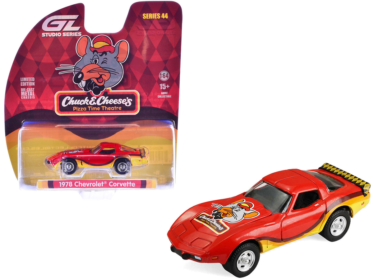 1978 Chevrolet Corvette "Chuck E. Cheese - Retro Edition" Red "Hollywood Series" Series 44 1/64 Diecast Model Car by Greenlight