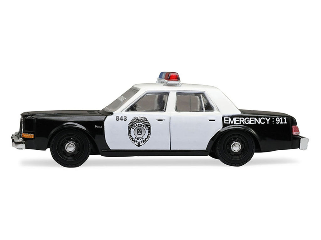 1981 Dodge Diplomat Police Car Black and White "Killer Klowns from Outer Space" (1988) Movie "Hollywood Series" Series 44 1/64 Diecast Model Car by Greenlight - image 2