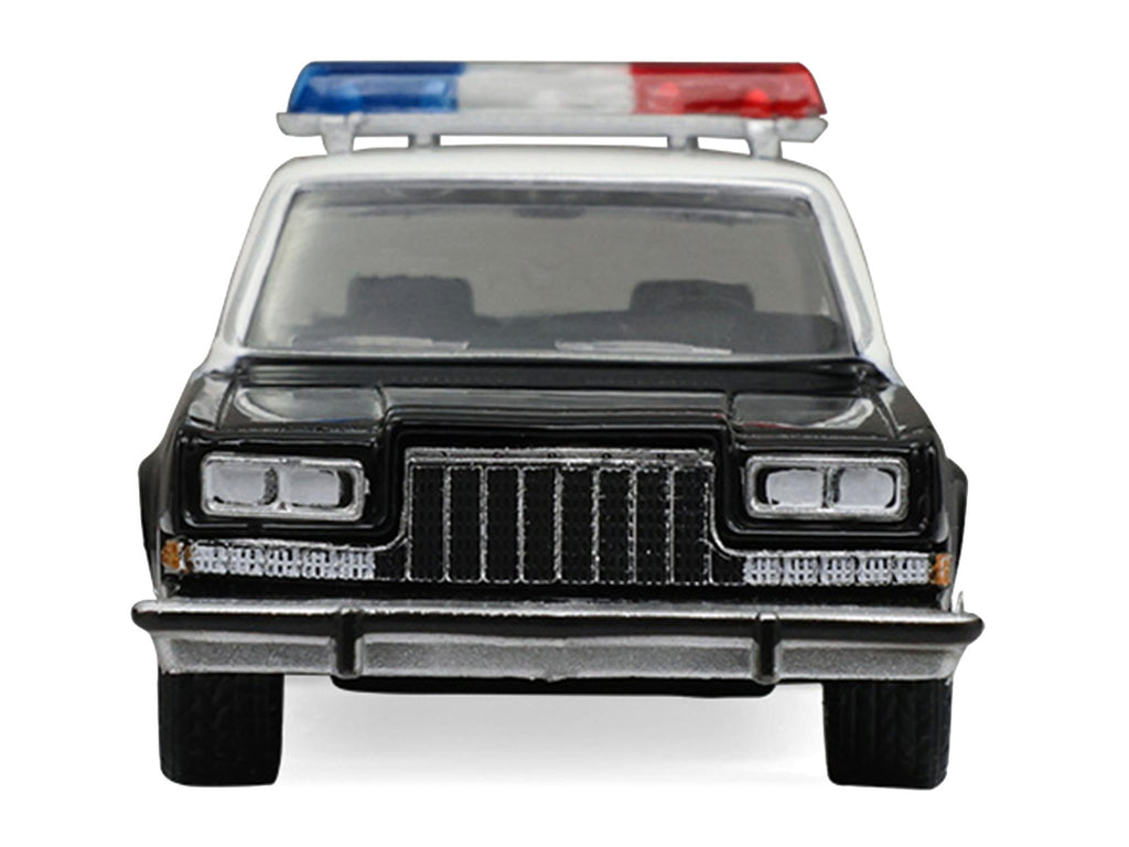 1981 Dodge Diplomat Police Car Black and White "Killer Klowns from Outer Space" (1988) Movie "Hollywood Series" Series 44 1/64 Diecast Model Car by Greenlight - image 4