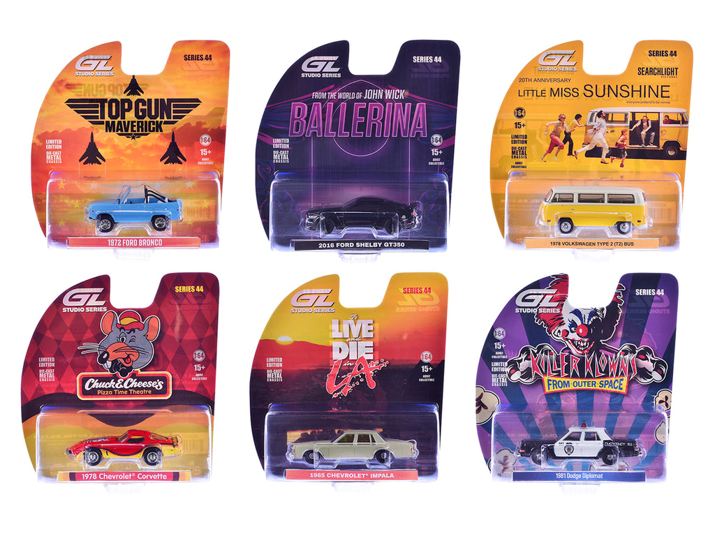 "Hollywood Series" Series 44 Set of 6 pieces 1/64 Diecast Model Cars by Greenlight