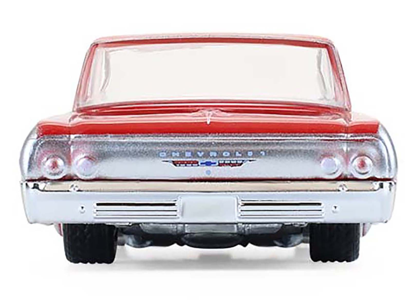 1964 Chevrolet Biscayne Lowrider Silver Metallic and Red Two-Tone "California Lowriders" Series 7 1/64 Diecast Model Car by Greenlight - image 5