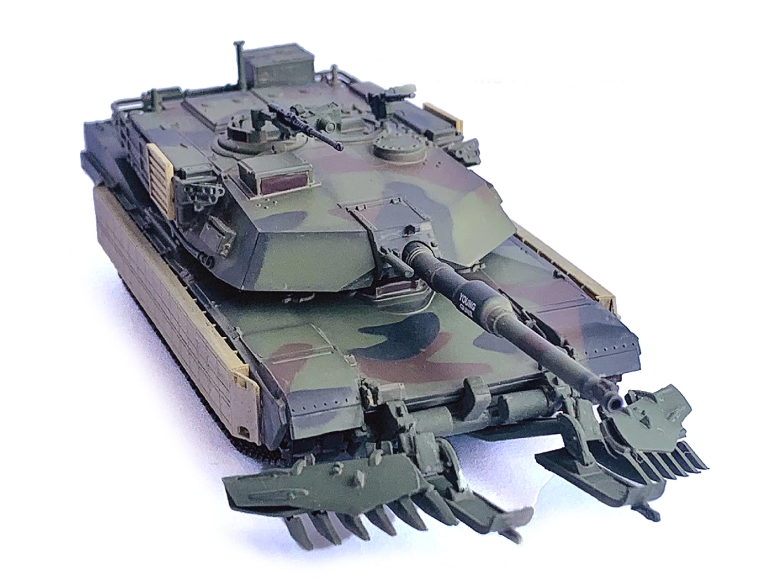 United States M1A1 AIM TUSK (Tank Urban Survival Kit) with Mine Plow (Travel Mode) "United States Marine Corps 8th Tank Battalion II MED Iraq" (2003) Green Camouflage "NEO Dragon Armor" Series 1/72 Plastic Model by Dragon Models - image 4