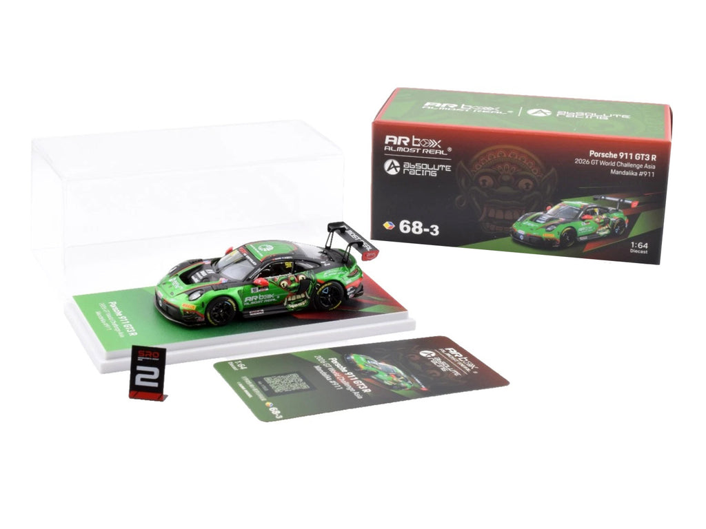 Porsche 911 GT3 R (992) #911 Alessandro Ghiretti - Huang Ruohan "Absolute Racing" "GT World Challenge Asia - Mandalika" (2026)  1/64 Diecast Model Car by Almost Real - image 4