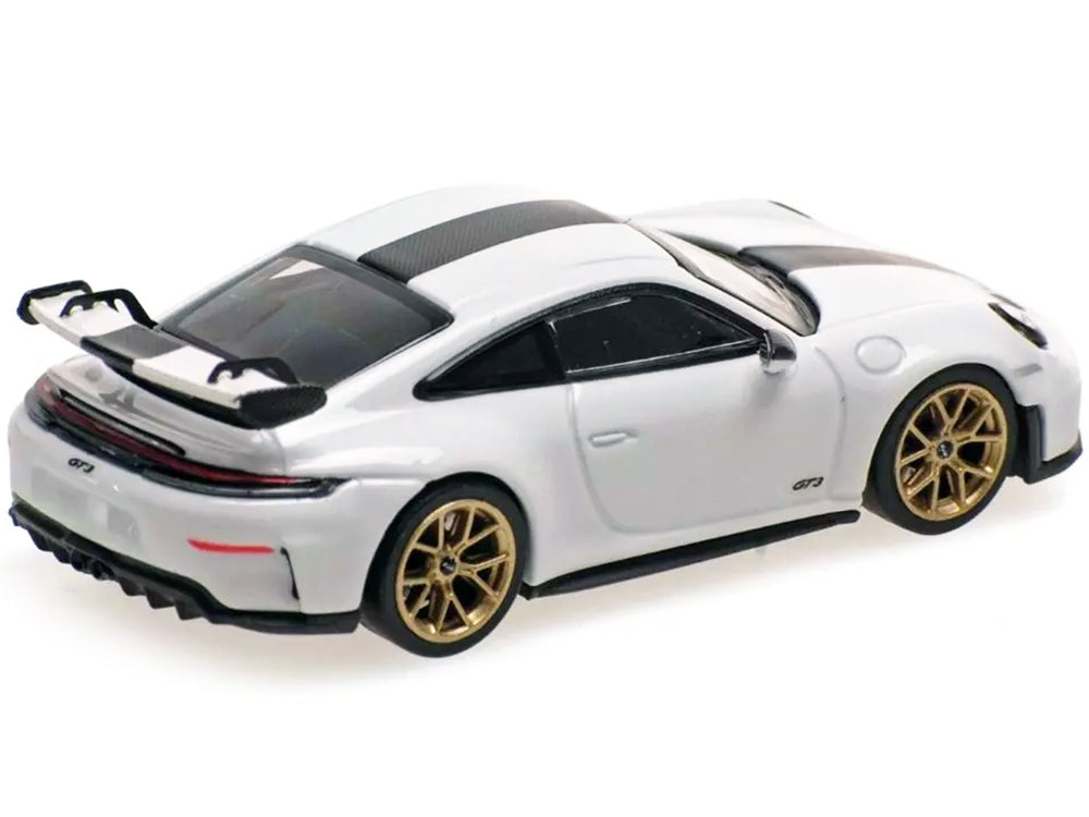 2025 Porsche 911 (992.2) GT3 Weissach Package White with Carbon Stripe Limited Edition to 240 pieces Worldwide 1/64 Diecast Model Car by Minichamps - image 3