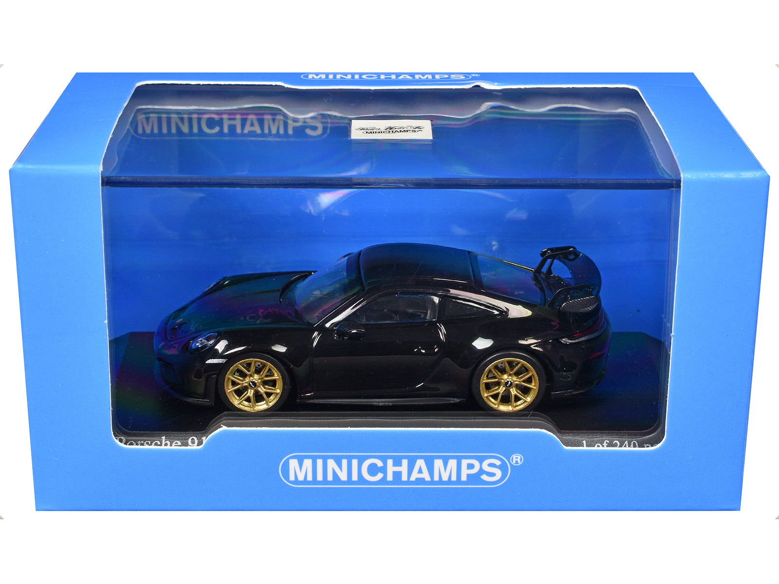 2025 Porsche 911 (992.2) GT3 Weissach Package Black with Carbon Stripe Limited Edition to 240 pieces Worldwide 1/64 Diecast Model Car by Minichamps - image 3