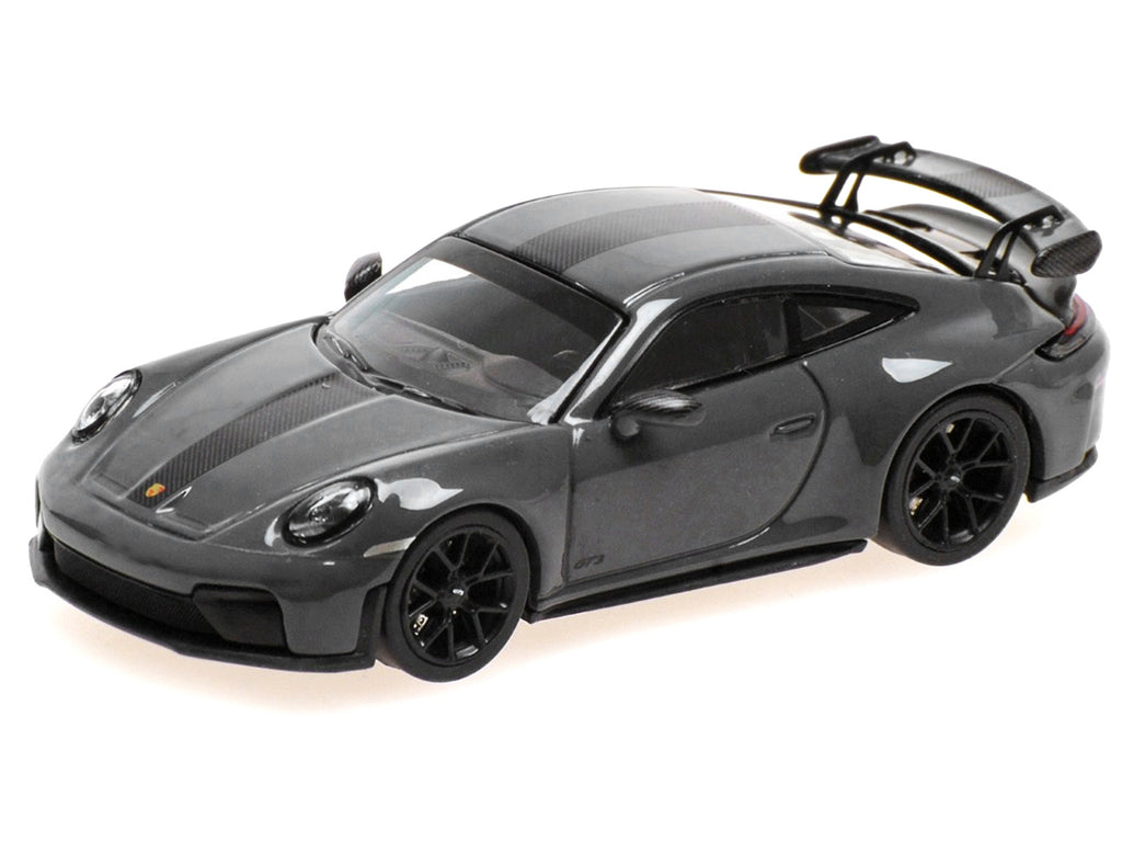 2025 Porsche 911 (992.2) GT3 Weissach Package Gray with Carbon Stripe Limited Edition to 240 pieces Worldwide 1/64 Diecast Model Car by Minichamps - image 2
