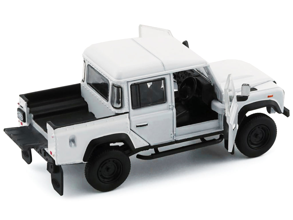 Land Rover Defender 110 Pickup Truck White with Extra Wheels 1/64 Diecast Model Car by BM Creations - image 2