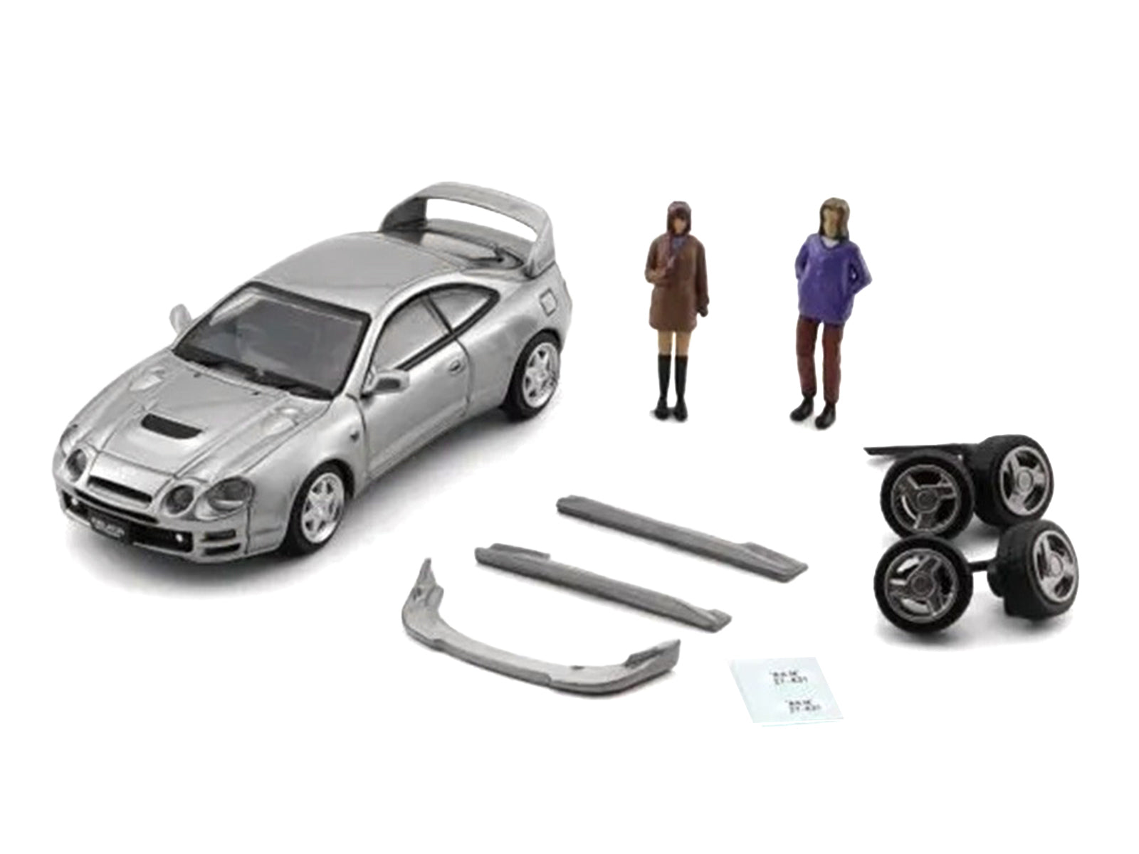 Toyota Celica GT-Four RHD (Right Hand Drive) ID Silver Metallic with 2 Figures and Accessories 1/64 Diecast Model Car by BM Creations - image 2