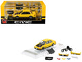 Honda Civic EF2 Custom Yellow with Alternate Parts 1/64 Diecast Model Car by BM Creations