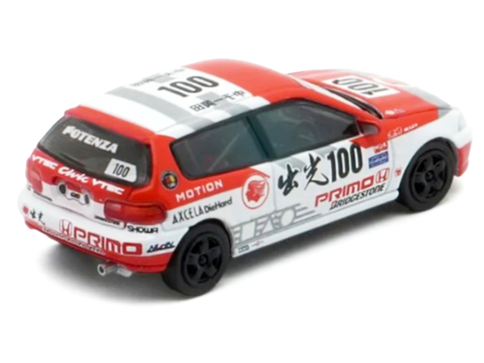 Honda Civic EG6 RHD (Right Hand Drive) #100 Osamu Nakako - Hideki Okada "Mugen Honda" "Japanese Touring Car Championship" (1993) 1/64 Diecast Model Car by BM Creations - image 3