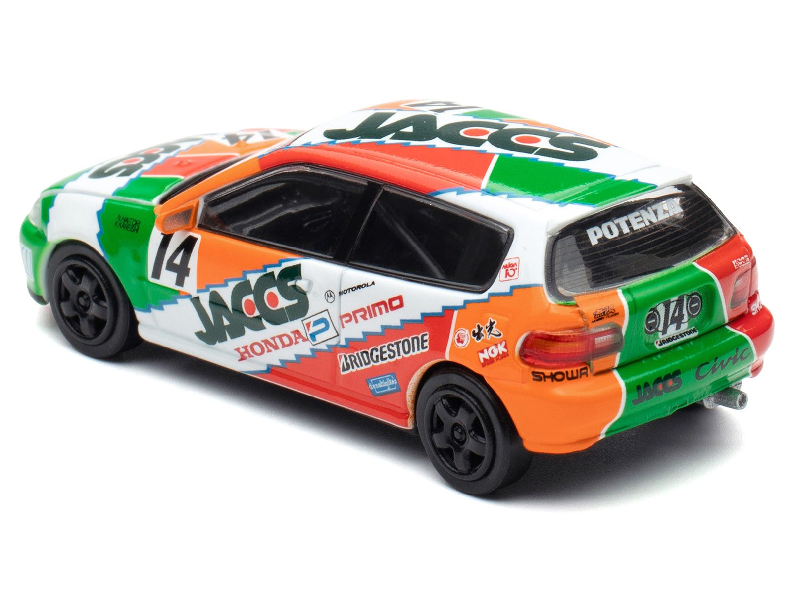 Honda Civic EG6 RHD (Right Hand Drive) #14 JACCS "Japanese Touring Car Championship" (1993) 1/64 Diecast Model Car by BM Creations