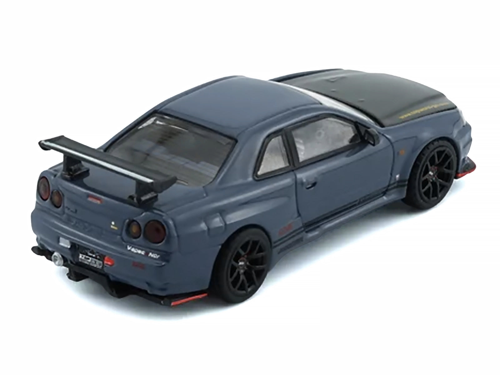 Nissan "Top Secret" Skyline GT-R (BNR34) RHD (Right Hand Drive) Stealth Gray with Carbon Hood "Tokyo Auto Salon 2026" 1/64 Diecast Model Car by BM Creations