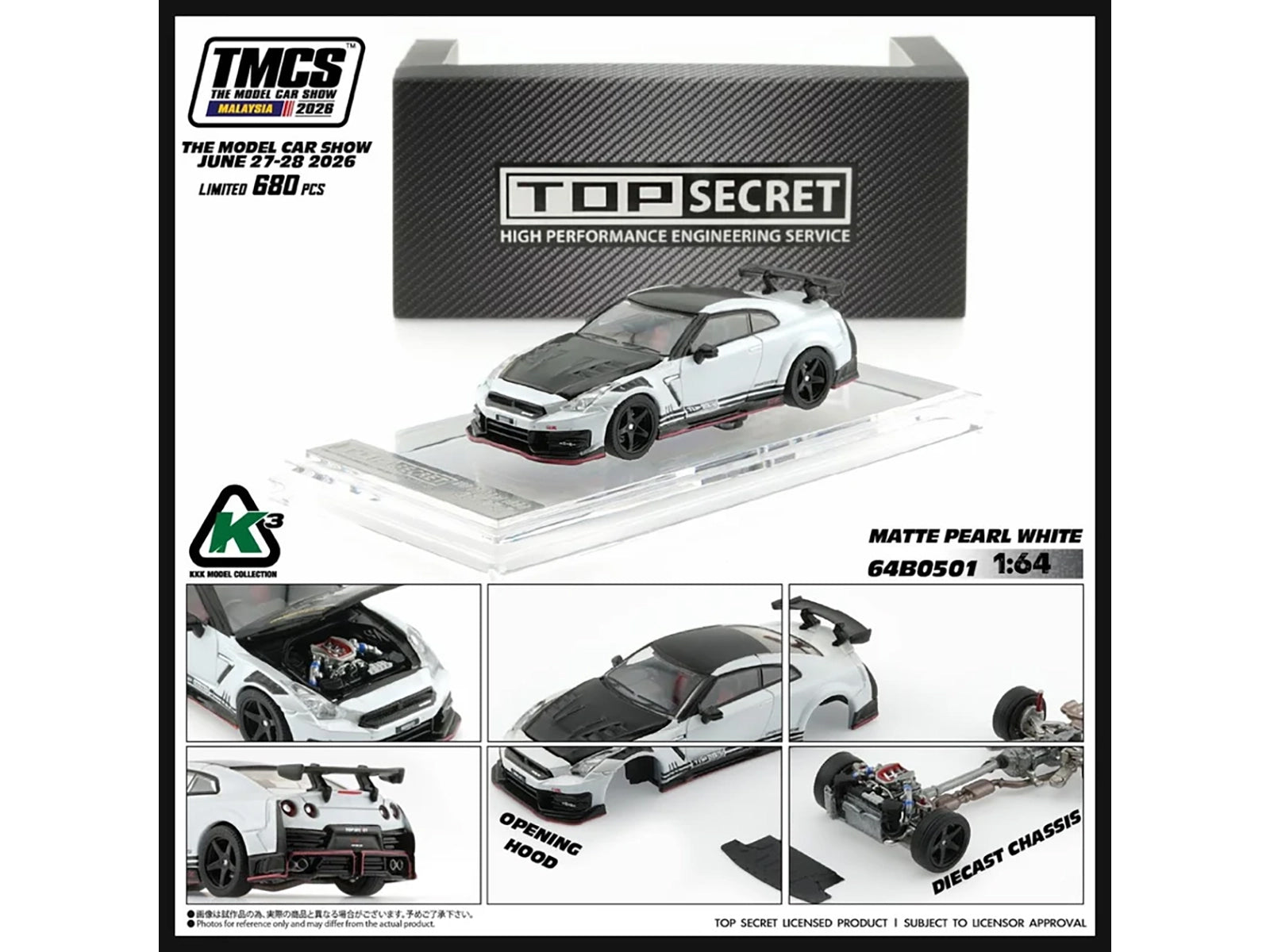 The Model Car Show (TMCS) Malaysia 2026 Set of 3 Pieces Limited Edition to 680 pieces Worldwide 1/64 Diecast Model Cars by BM Creations