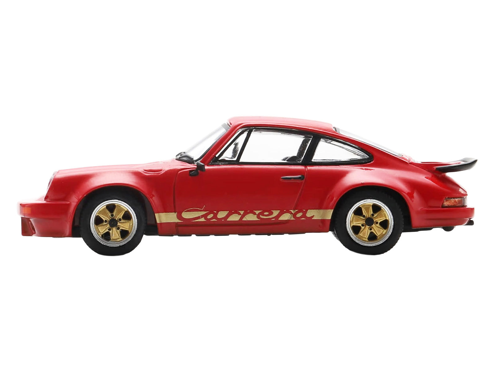 1974 Porsche 911 Carrera RS 3.0 Red with Gold Stripes 1/64 Model Car by Spark - image 2