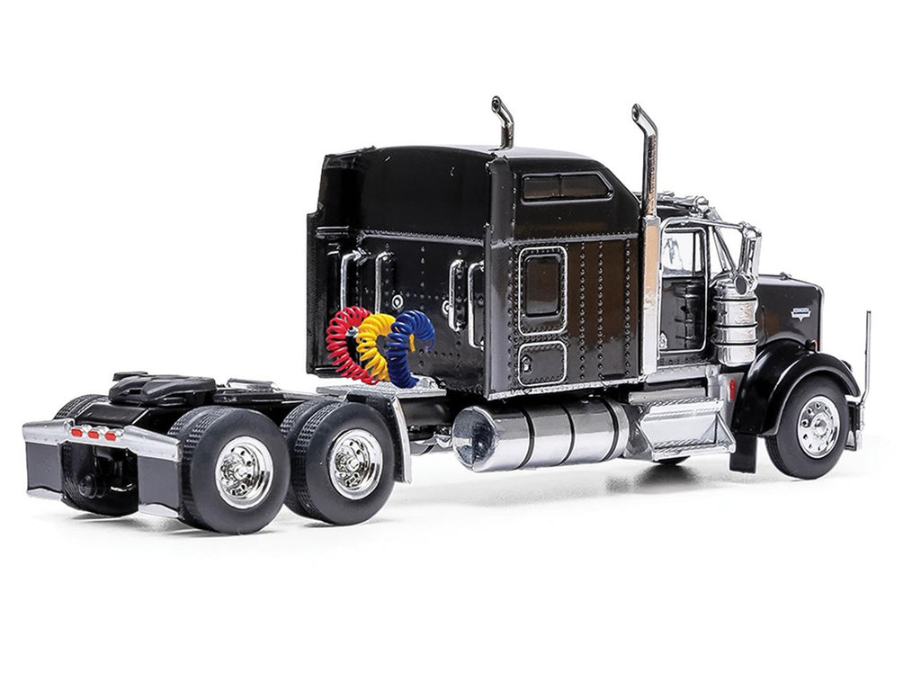1990 Kenworth W900 Truck Tractor Black 1/64 Diecast Model by IXO Models