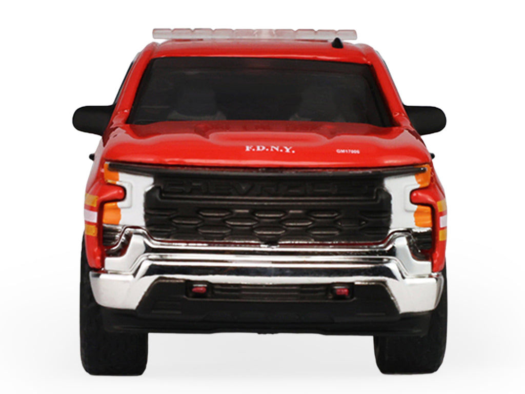 2023 Chevrolet Silverado Pickup Truck with Camper Shell "FDNY (New York City Fire Department)" Red with Stripes "Fire & Rescue" Series #5 1/64 Diecast Model Car by Greenlight - image 5