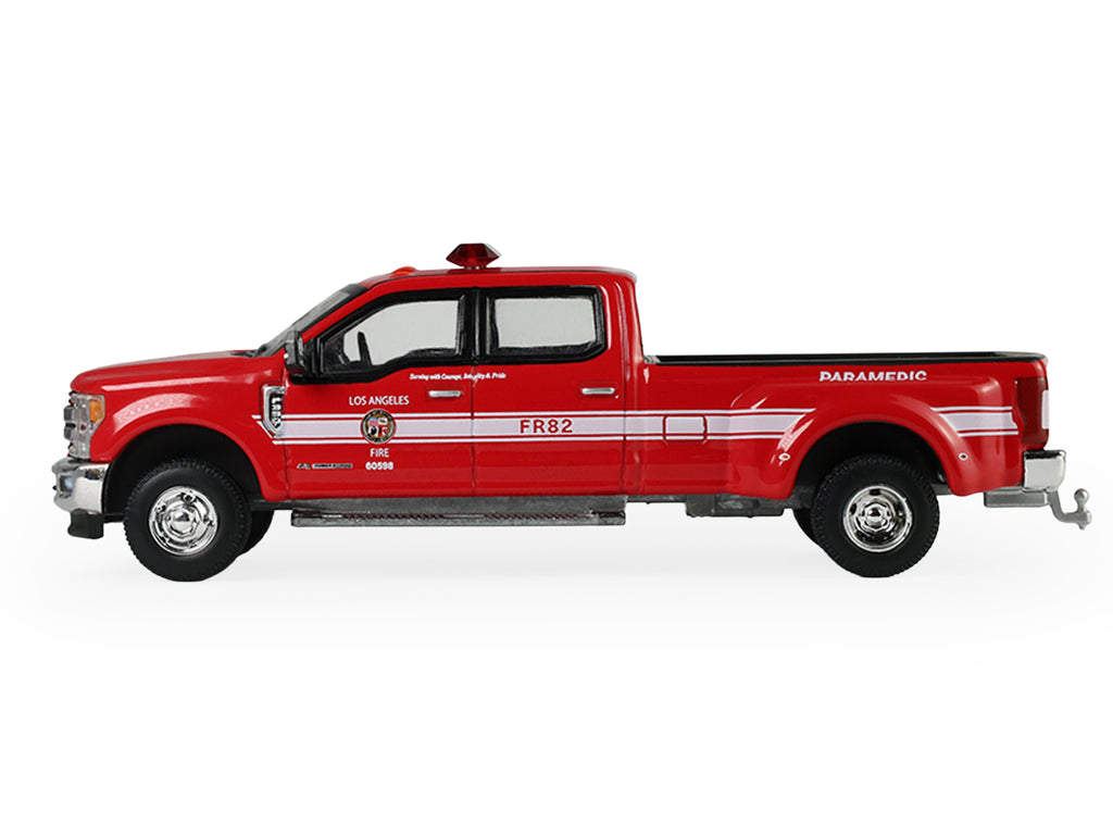 2018 Ford F-350 Pickup Truck "Los Angeles Fire Department" Red with White Stripes "Fire & Rescue" Series #5 1/64 Diecast Model Car by Greenlight - image 2
