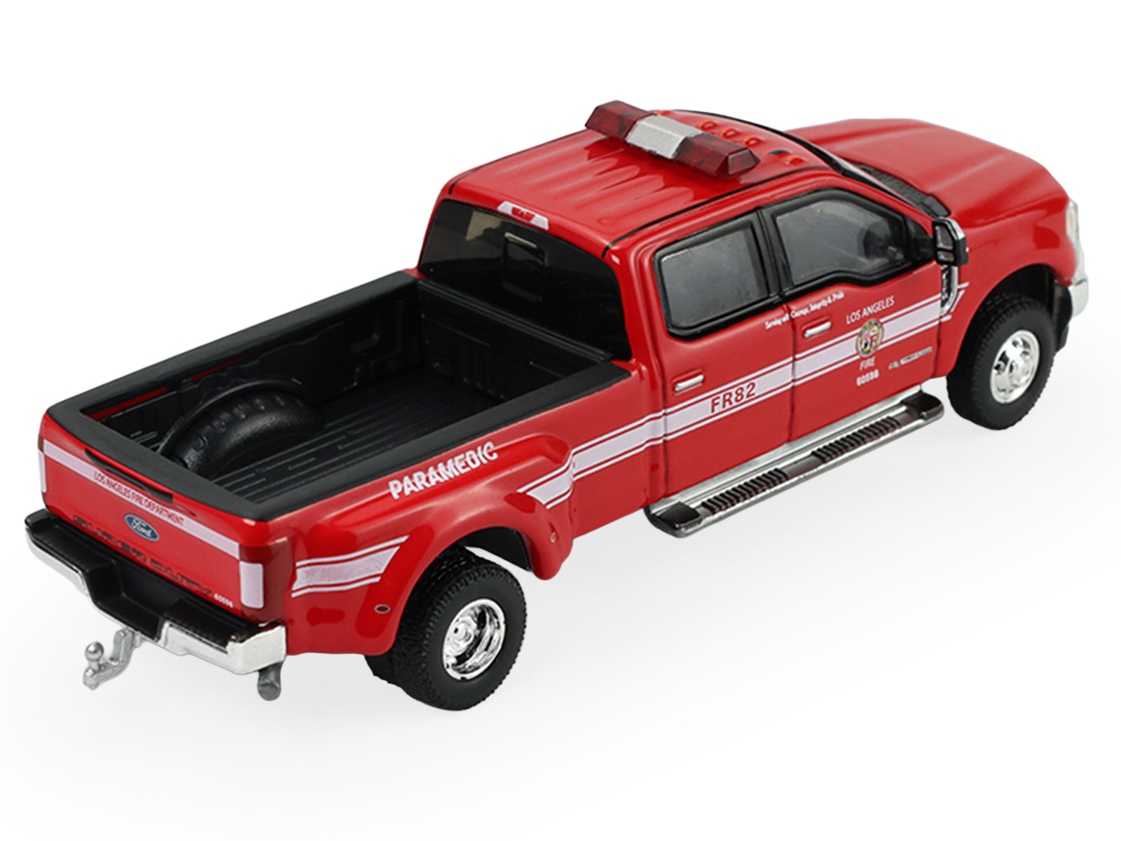 2018 Ford F-350 Pickup Truck "Los Angeles Fire Department" Red with White Stripes "Fire & Rescue" Series #5 1/64 Diecast Model Car by Greenlight - image 3