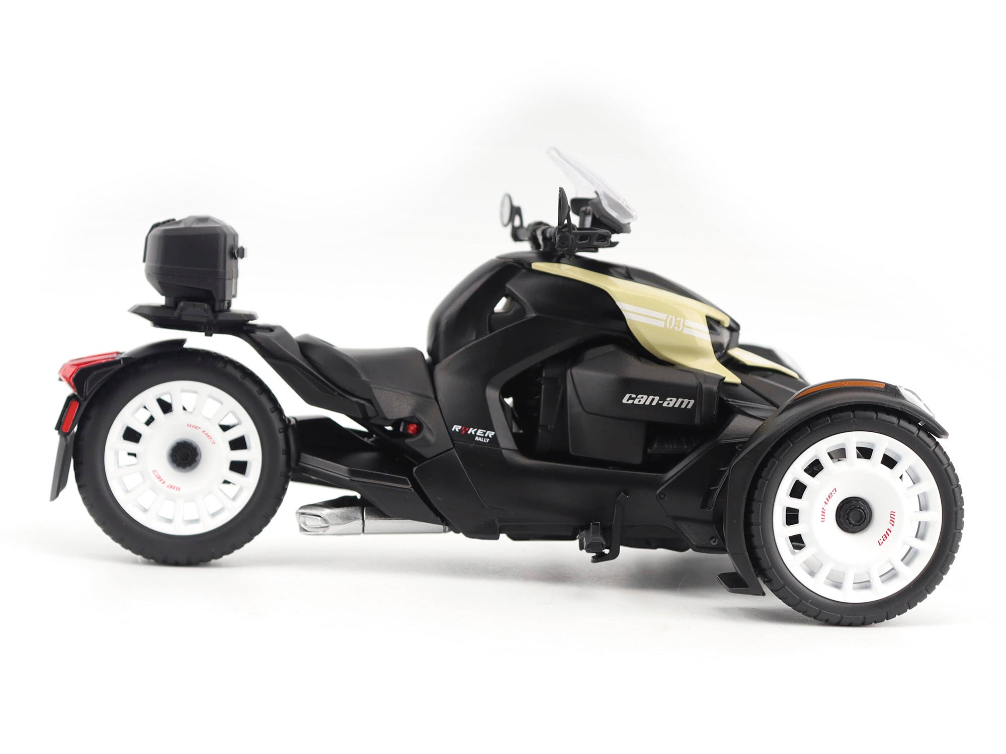 Can-Am Ryker Rally 3-Wheel Motorcycle Sand Storm and Black 1/12 Diecast Model by BRP Models - image 2
