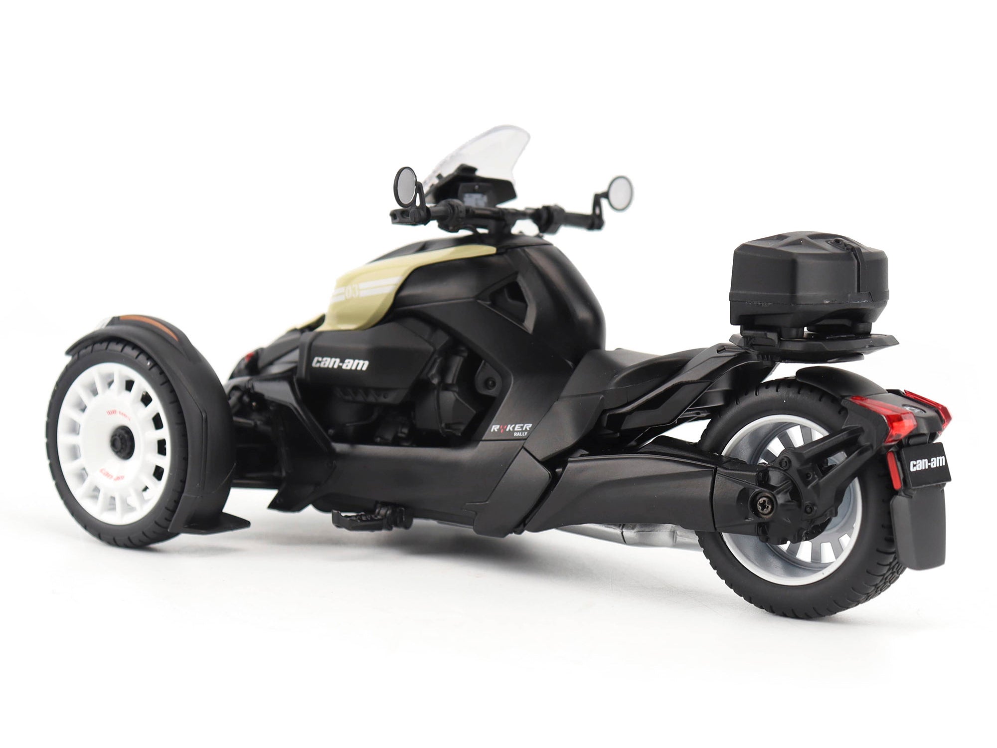 Can-Am Ryker Rally 3-Wheel Motorcycle Sand Storm and Black 1/12 Diecast Model by BRP Models - image 3
