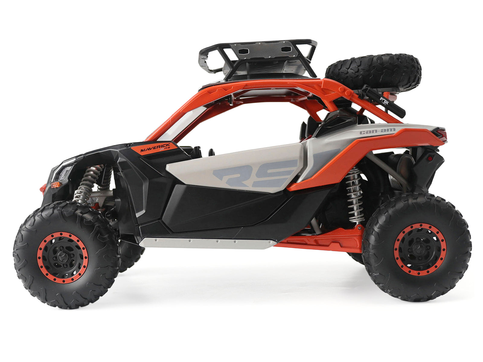 Can-Am Maverick X3 X RS Turbo RR with Roof Rack Chalk Gray and Orange 1/12 Diecast Model by BRP Models