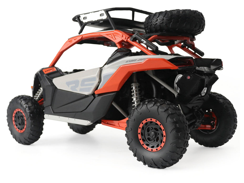 Can-Am Maverick X3 X RS Turbo RR with Roof Rack Chalk Gray and Orange 1/12 Diecast Model by BRP Models