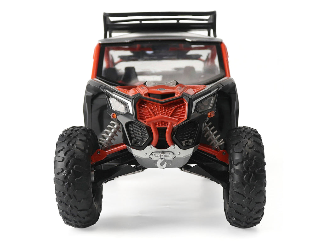 Can-Am Maverick X3 X RS Turbo RR with Roof Rack Chalk Gray and Orange 1/12 Diecast Model by BRP Models
