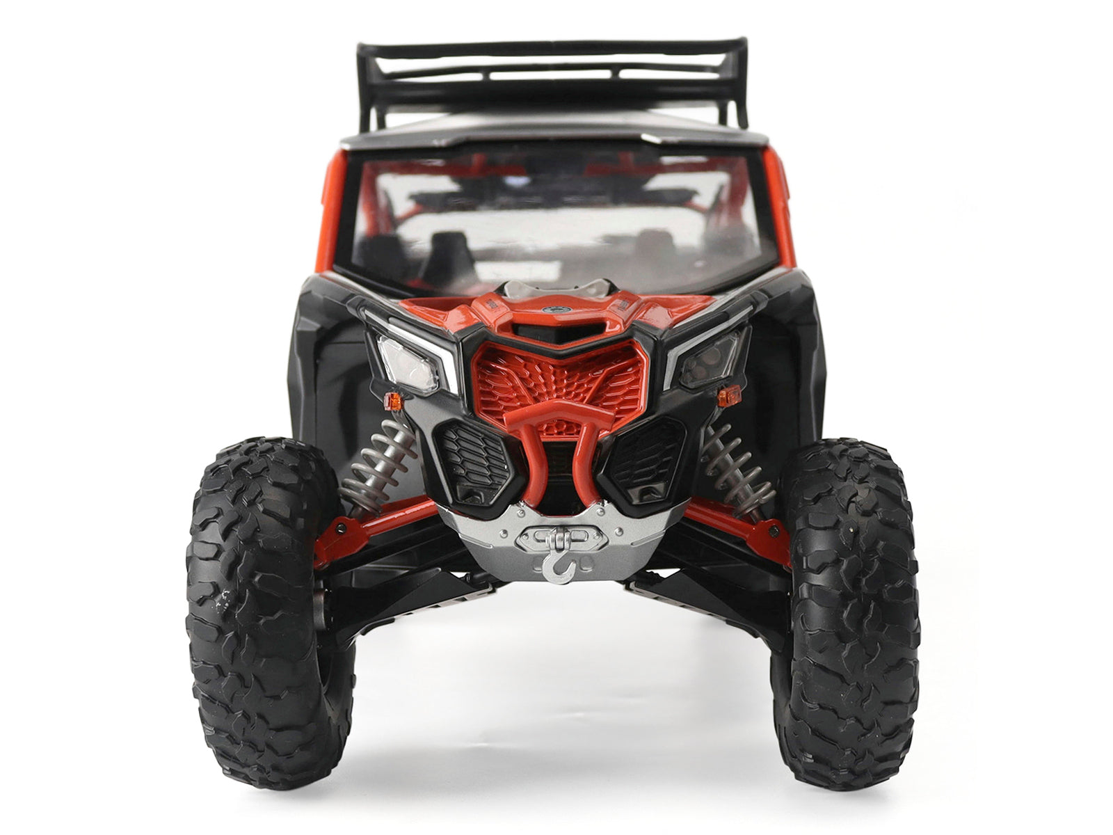 Can-Am Maverick X3 X RS Turbo RR with Roof Rack Chalk Gray and Orange 1/12 Diecast Model by BRP Models