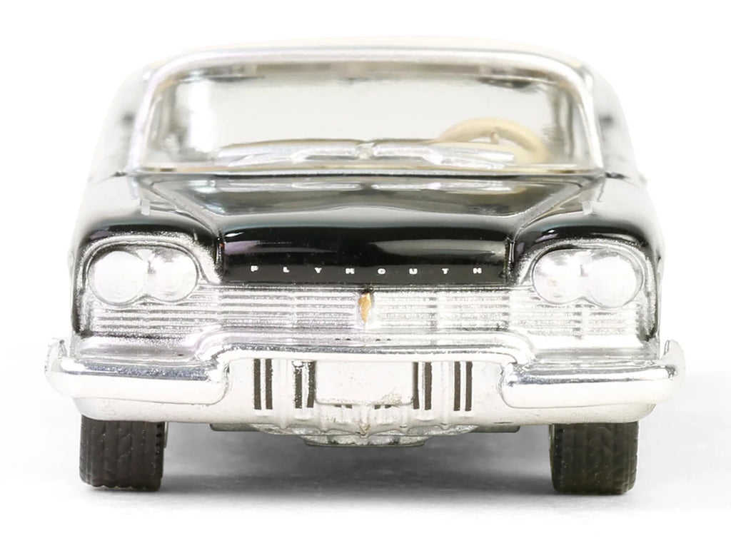 1957 Plymouth Belvedere Jet Black with Sand Dune White Top and Stripes "Showroom Floor" Series 6 1/64 Diecast Model Car by Greenlight - image 3