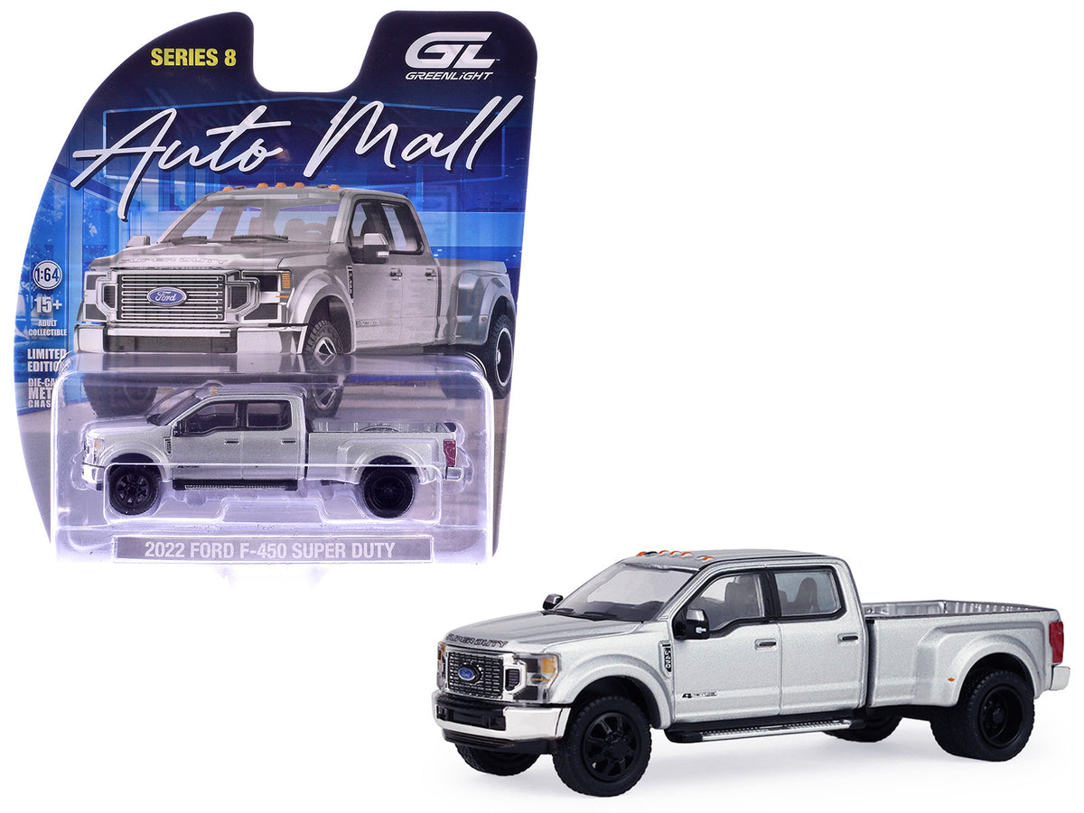 2022 Ford F-450 Super Duty Pickup Truck Iconic Silver Metallic "Auto Mall" Series 8 1/64 Diecast Model Car by Greenlight