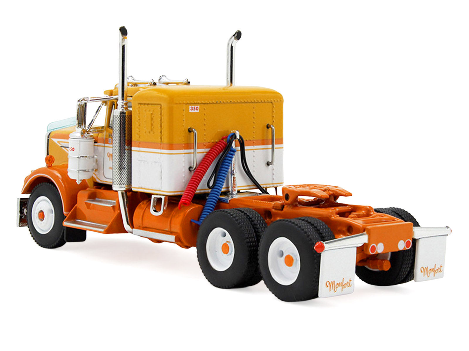 Kenworth W900A with 36" Sleeper and 40' Vintage Trailer with Reefer "Monfort of Colorado" Orange and White "Fallen Flag #50" 1/64 Diecast Model by DCP/First Gear - image 2