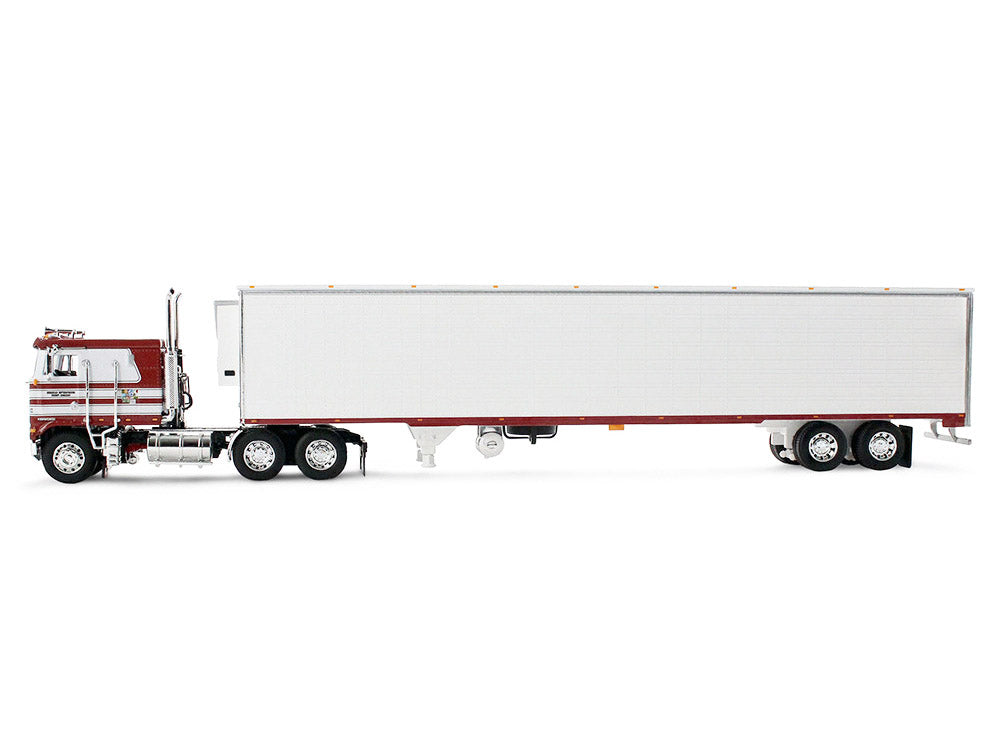 Kenworth K100 COE Flat Top and 53' Utility Trailer with Reefer "Red's Favorites - Jim Skrinar" Red with White Stripes 1/64 Diecast Model by DCP/First Gear - image 2