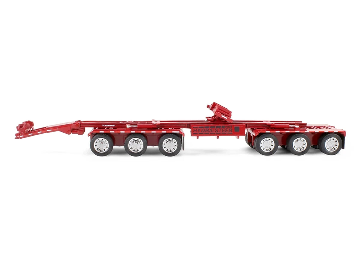Peterbilt 379 with 70" Mid-Roof Sleeper and Fontaine Magnitude Lowboy with Bunk and ERMC 6-Axle Hydra Steer with Bridge Beam Section Load "Mammoet" Black with Red Stripes 1/64 Diecast Model by DCP/First Gear - image 4