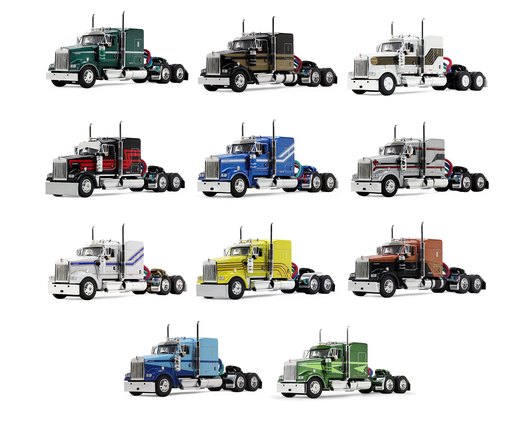 Kenworth W900 Legacy Edition Set of 11 pieces Limited Edition to 1000 pieces Worldwide 1/64 Diecast Model by DCP/First Gear