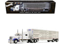 Peterbilt 379 with 70" Mid-Roof Sleeper and Wilson Silverstar Livestock Trailer "National Carriers" White "Legacy Series #5" 1/64 Diecast Model by DCP/First Gear