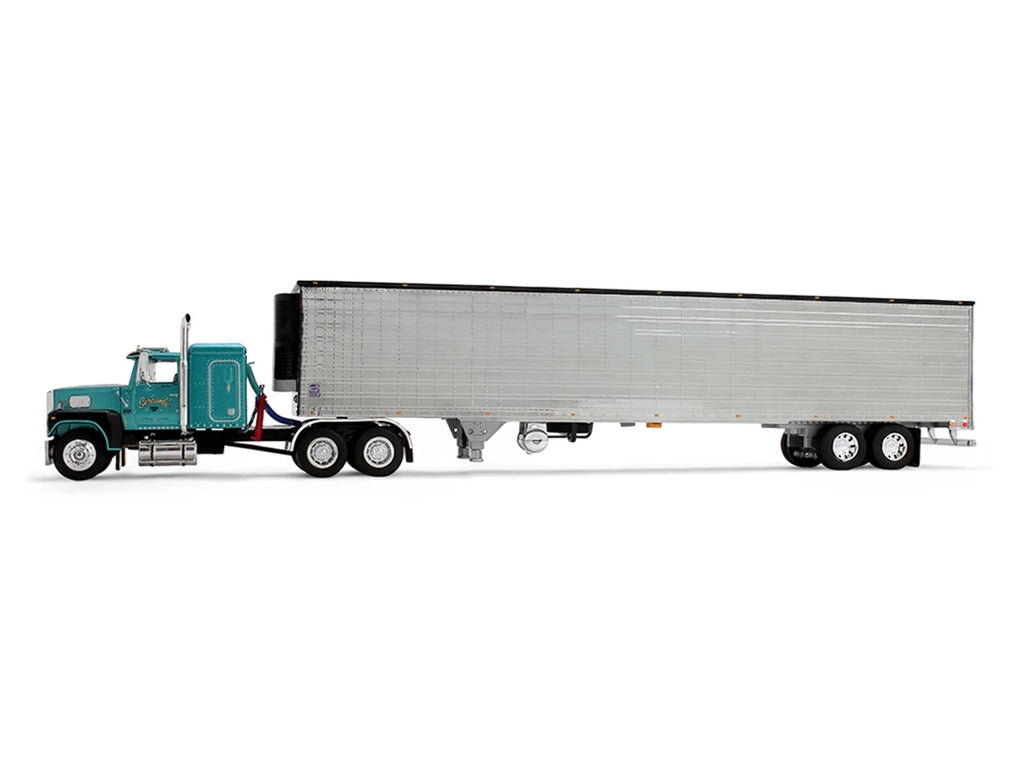 Ford LTL 9000 with 48" Flat Top Sleeper and 53' Utility Trailer with Reefer "Red’s Favorites - Tom Sercombe" Turquoise Metall