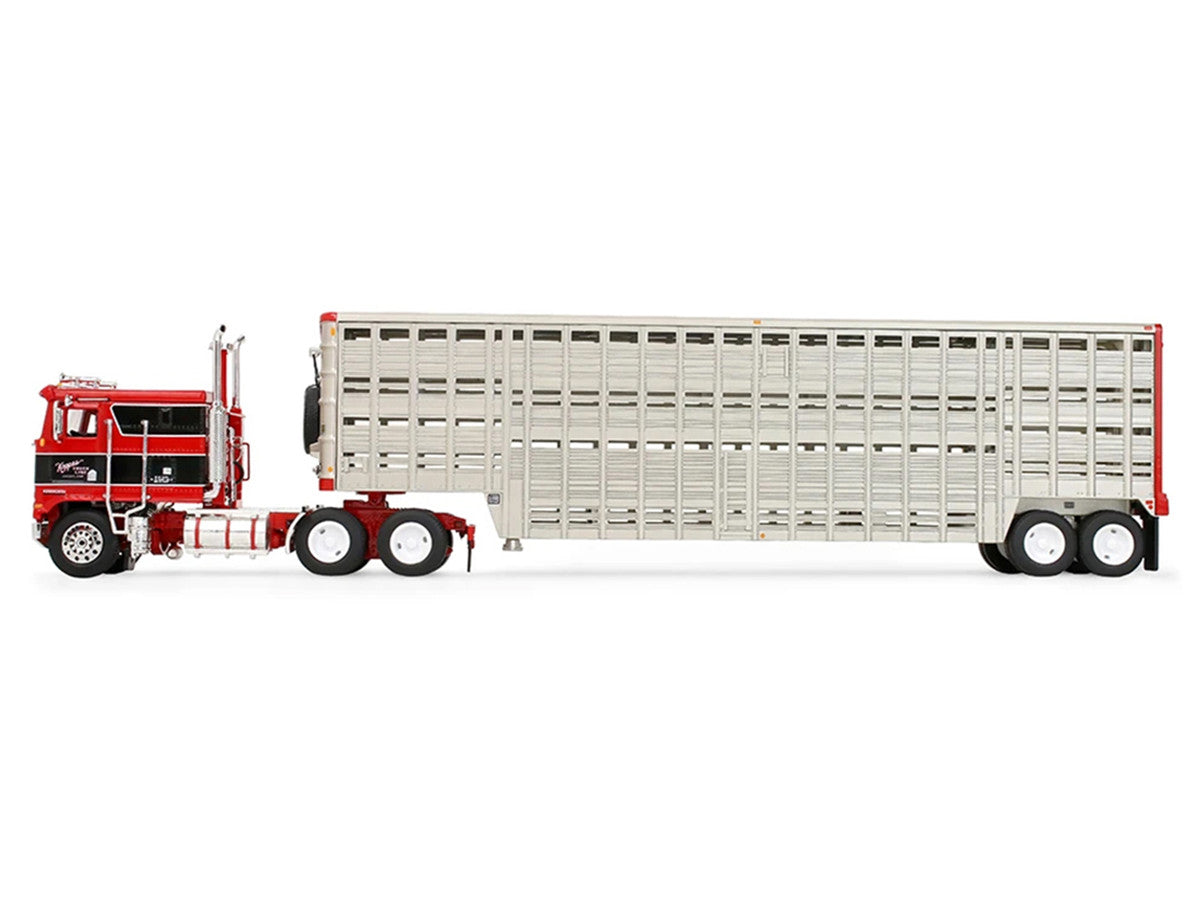 Kenworth K100 COE Flat Top with 45' Wilson Livestock Trailer Koppes Truck Line Red 1/64 Diecast by First Gear