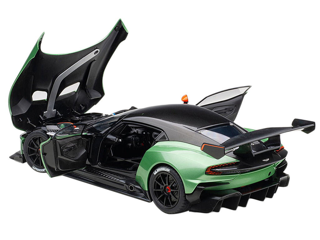Aston Martin Vulcan Apple Tree Green Metallic with Orange Accents and Carbon Top 1/18 Model Car by Autoart - image 2