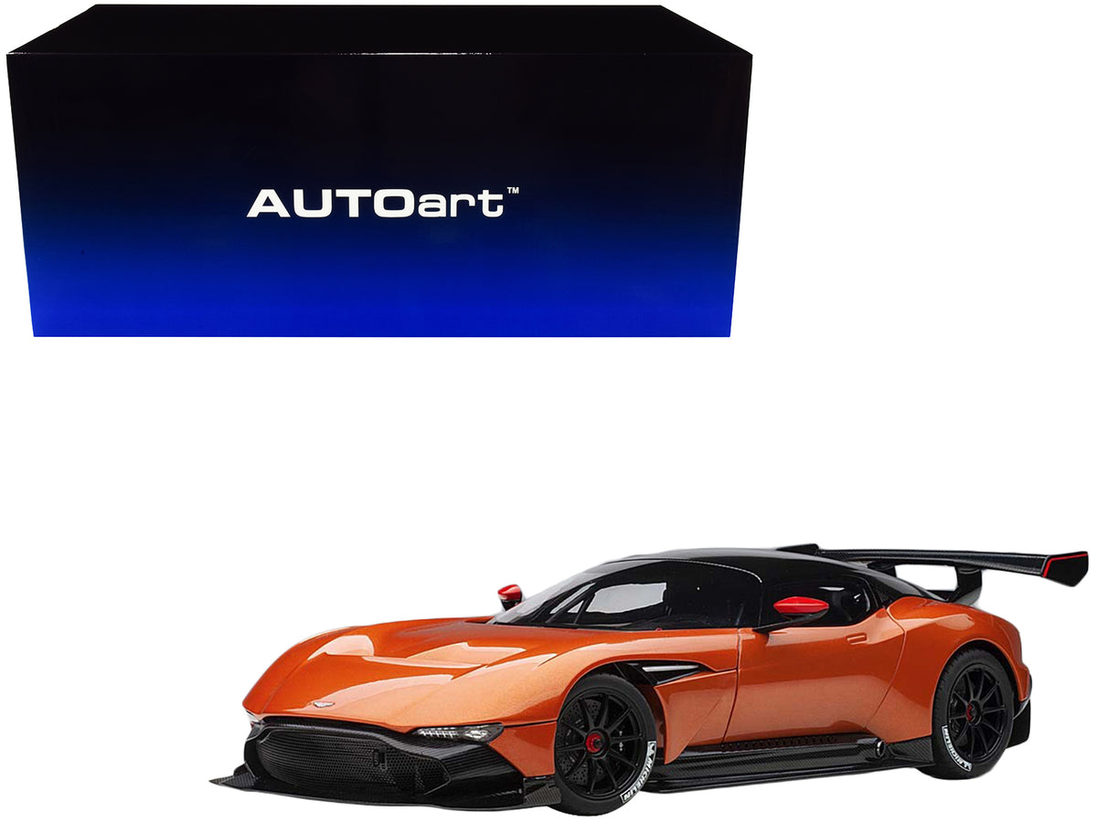 Aston Martin Vulcan Madagascar Orange with Carbon Top 1/18 Model Car by Autoart