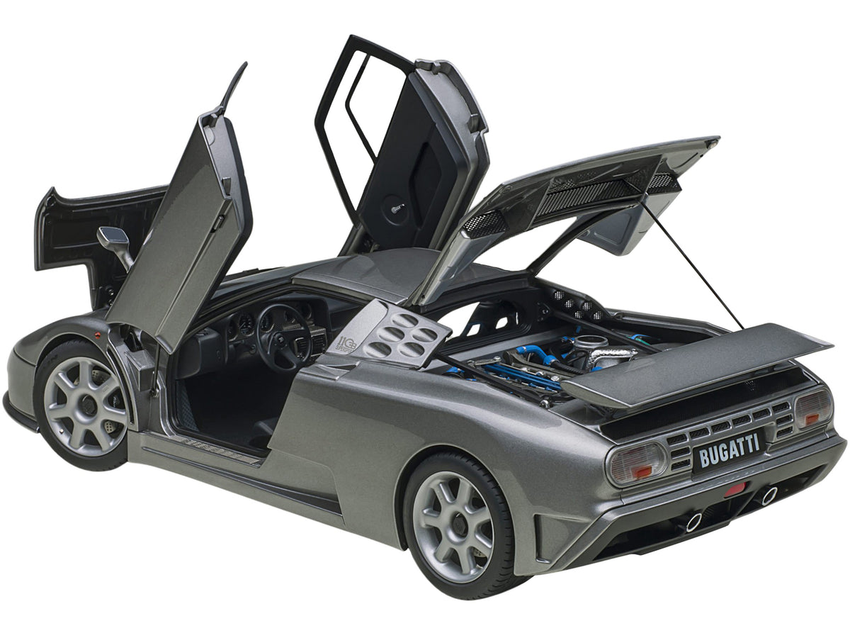 Bugatti EB110 SS Super Sport Grigio Metalizzatto Silver Metallic with Silver Wheels 1/18 Model Car by Autoart - image 2