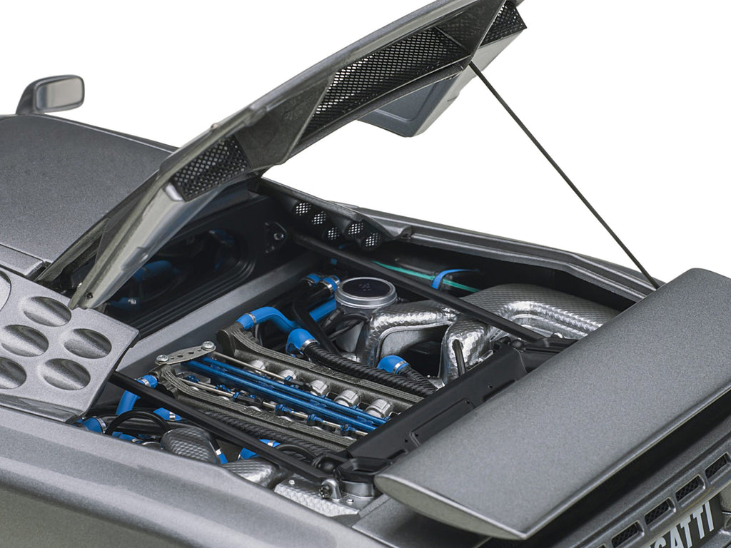 Bugatti EB110 SS Super Sport Grigio Metalizzatto Silver Metallic with Silver Wheels 1/18 Model Car by Autoart - image 5